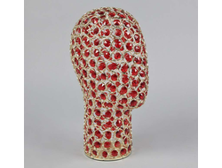 GM31 Манекен головы абстрактный металлический, золотой/красный, 330х520 мм