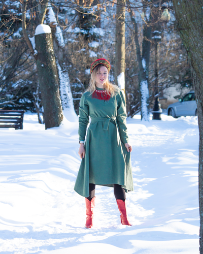 "Донское" базовое платье - укороченное, 100% крапива