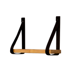 Полка Matrix из лиственницы на чёрных ремнях