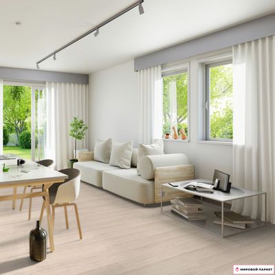 Ламинат Kronostar Ecologik Дуб Вейвлесс Белый D2873 32 класс толщина 8 мм с фаской 2.131 м2