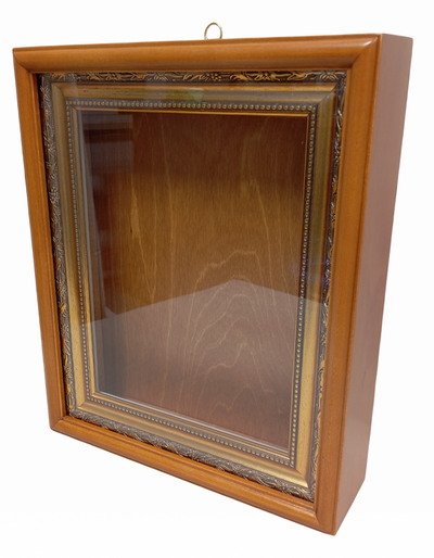 Киот деревянный с багетной рамой "под золото" для иконы формата 22х28см