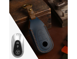 Синий чехол для ключа Mercedes C, E, S, EQE, EQS, GLC, SL с 2021 года