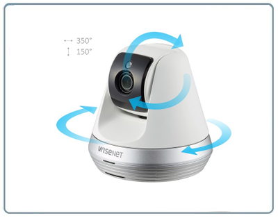 Wisenet SmartCam SNH-V6410PW - Wi-Fi видеоняня/охранная видеокамера, моторизированная с DVR. Full HD