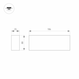 Светильник Arlight  SP-ORIENT-SURFACE-TC-S186x35-15W (WH, 30 deg, 230V)