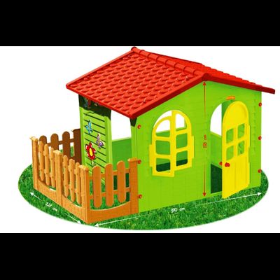 Игровой домик пластиковый «Большой коттедж с забором»