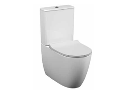 Комплект напольного безободкового пристенного унитаза с тонким сиденьем микролифт Vitra Sento, 9830B003-7203