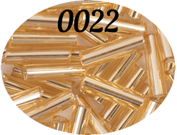 Стеклярус Zlatka 6мм 10гр цвет № 0022 золотой с посеребренным отверстием