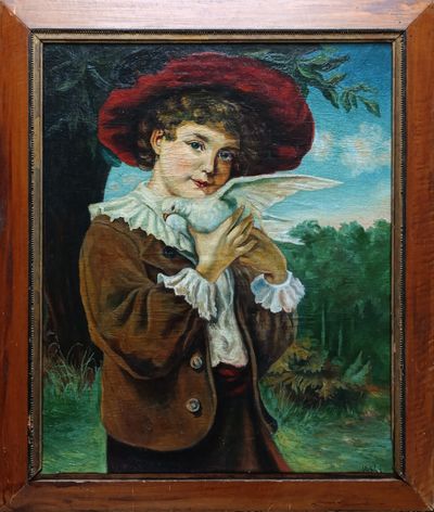 &quot;Мальчик с голубем&quot; холст масло 1954 год