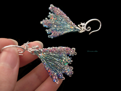 Коллекционные серьги "Крылышки весенней Лелефеи", лабрадоры и звёздочки