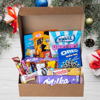 Новогодняя коробочка сладостей - Размер L (14-16 сладостей)
