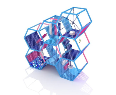 Детский игровой лабиринт «Соты» 3.3х1.8х3.44м.