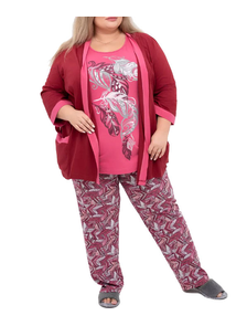 Домашний костюм-пижама  большого размера  арт. 14091-8104 (цвет розовый) Размеры 60-80