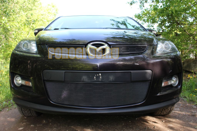 Защита радиатора Mazda CX-7 2006-2009 black верх