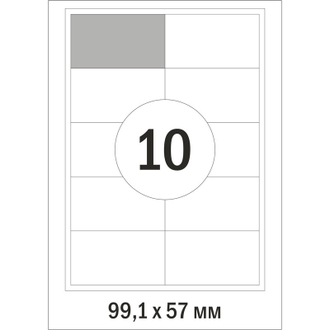 Этикетки самоклеящиеся Promega label Адресные бел,99.1х57мм. 10шт на лист А4,1