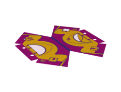 Plastic Tent with Dark Purple Ridge Line and Bright Light Orange Friends Flap and Butterfly Pattern, Magenta (25651)