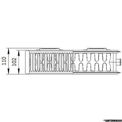 Радиатор стальной панельный Лемакс LEMAX VС22 500 * 400 500 600 700 800 900 1000 1200 1400 нижнее подключение