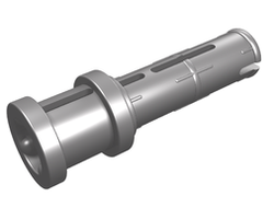 Technic, Pin 3L with Friction Ridges and Stop Bush, Flat Silver (32054 / 6287673 / 6294233)