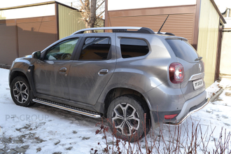 Защита порогов с алюм. площадкой 51 мм (НПС) RENAULT Duster 2021-. Арт. RDU-21-220301.00