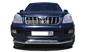 Защита переднего бампера двойная d60/42 для Toyota Land Cruiser Prado 120 (2003-2009)