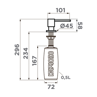 ДОЗАТОР OMOIKIRI OM-03 GM (4995043) ВОРОНЕНАЯ СТАЛЬ