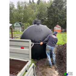 Емкость 5000 литров горизонтальная  черная