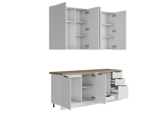 HOMA кухонный гарнитур 2,0 м Белый шаргень (высота верхних шкафов 1080 мм)