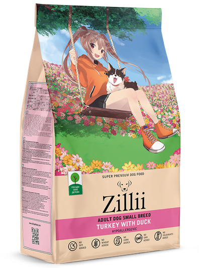 ZILLII Adult Dog Small Breed корм сухой для собак мелких пород  Индейка с Уткой 0.8 кг