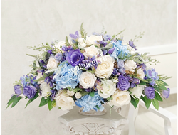 Свежая композиция из искусственных цветов Вдохновение № УНС016 в вазе для интерьера