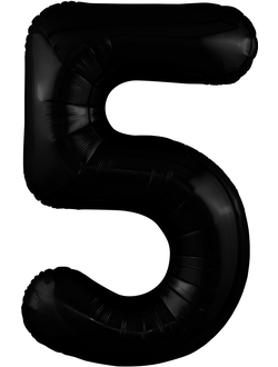 Шар цифра 5 чёрная