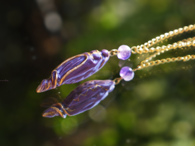 Фарфоровый комплект украшений "Тайна Восточной Колдуньи" с натуральными аметистами