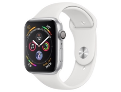 Apple Watch Series 4 44mm Aluminum Case with Sport Band (Серебристый/Белый)
