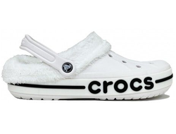 CROCS BAYABAND CLOG УТЕПЛЕННЫЕ БЕЛЫЕ (МЕХ СНИМАЕТСЯ)