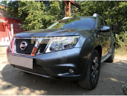 Защита радиатора Nissan Terrano 2014- black верх