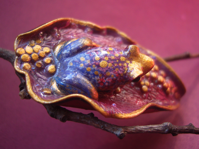 "Песнь Принцессы Вишнёвого Лотоса", фэнтези-брошь в восточном стиле