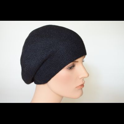 Черный женский берет из альпака и шелка Vizio Италия 7000