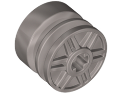 Wheel 18mm D. x 14mm with Axle Hole, Fake Bolts and Shallow Spokes, Flat Silver (55982 / 6132436)