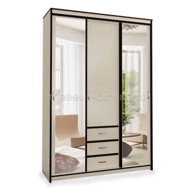 Шкаф-купе Карина 1,5 с зеркалами
