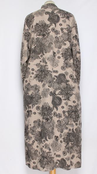 Платье Бохо вельветовое "СТОЙКА ЗАЩИП ЦВЕТЫ" бежевое  до р.52