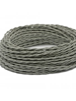 Провод витой в ретро стиле ПРВ 2х0.75 серый