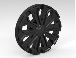 Wheel Cover 10 Spoke T Shape - for Wheel 18976, Black (18979a / 6107392)