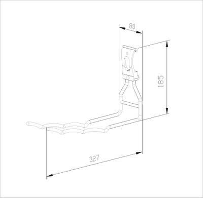 ГАРАЖ Крюк специальный двойной, крепление рельсстена, Металлик  AG0532.VP000.MG0PC.CN   ARISTO