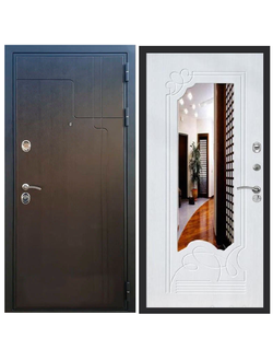 Дверь входная Рекс Премиум-246 Венге / с зеркалом ФЛЗ-147  Белый ясень