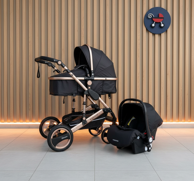 Детская коляска 3 в 1 Wisesonle Черный