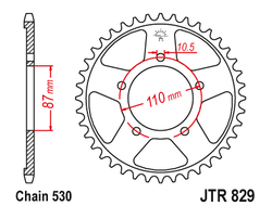 Звезда ведомая (48 зуб.) RK B6831-48 (Аналог: JTR829.48) для мотоциклов Suzuki