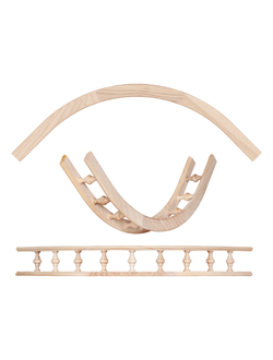 Балюстрада мебельная угловая R 240 с балясиной 37 мм, 315*315мм, из ясеня
