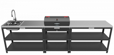 Стол-гриль с решёткой из нержавеющей стали