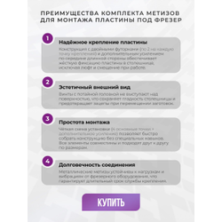 Комплект метизов для монтажа пластины под фрезер