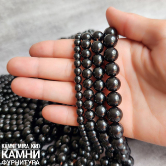 Гагат цельный, шары 6,1-6,3/7,9-8,1/9,4-9,9/12 мм, цена за набор (россыпь)
