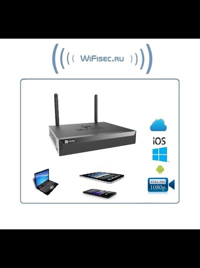 EZVIZ CS-X5S-4W 8-ми канальный Wi-Fi регистратор с функцией Wi-Fi роутера (2,4Ггц) с отсеком для ЖД 3,5 (до 8 Тб)