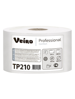Бумага туалетная для диспенсера Veiro Comfort с ЦВ 2сл бел втор 215м 6рул/уп. TP210